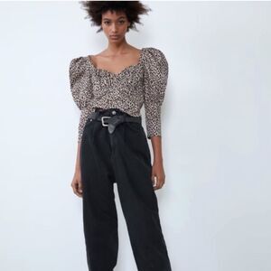ZARA‎ animal print top XS